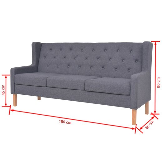 Sofa-Set 2-tlg. Stoff Grau