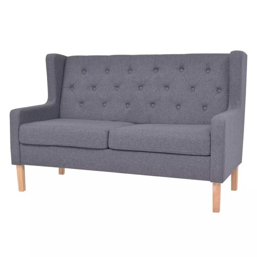 Sofa-Set 2-tlg. Stoff Grau