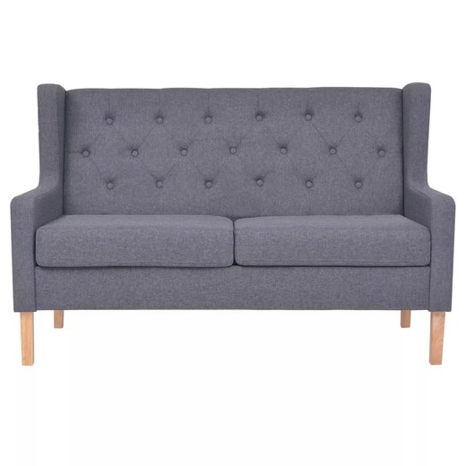 Sofa-Set 2-tlg. Stoff Grau
