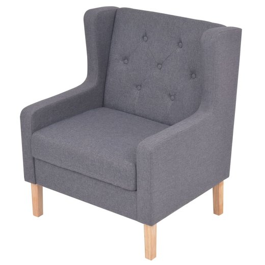 Sofa-Set 3-tlg. Stoff Grau