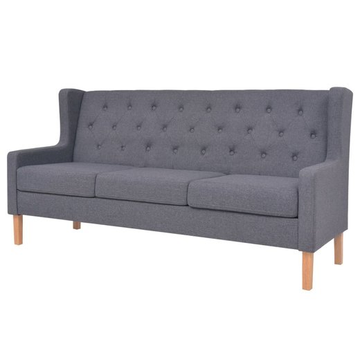 Sofa-Set 3-tlg. Stoff Grau