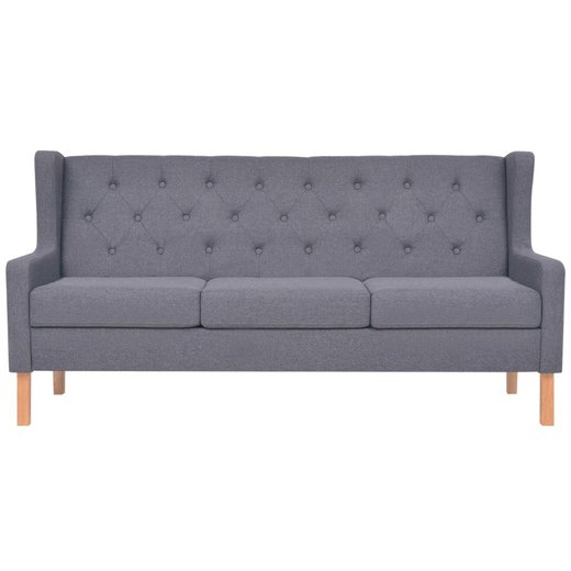 Sofa-Set 3-tlg. Stoff Grau