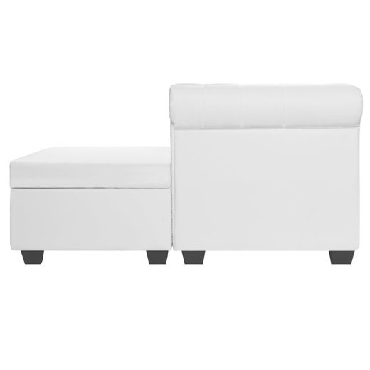 Chesterfield Sofa in L-Form Kunstleder Wei