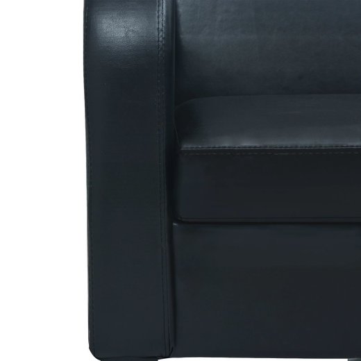Sofa-Set 2-tlg. Kunstleder Schwarz