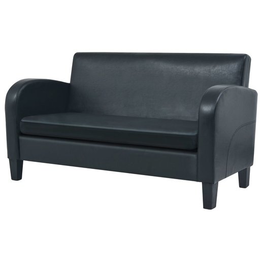 Sofa-Set 2-tlg. Kunstleder Schwarz