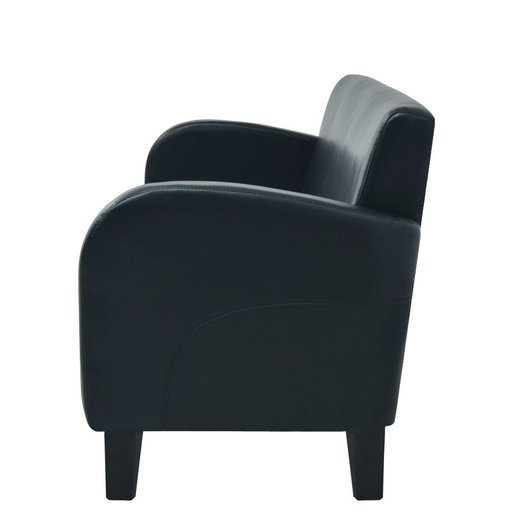 Sofa-Set 2-tlg. Kunstleder Schwarz