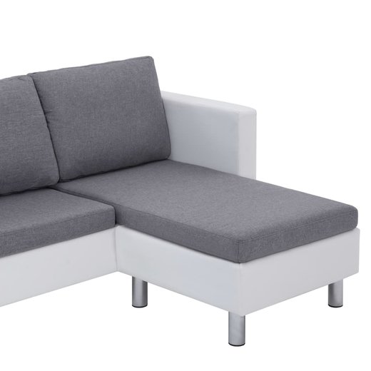 3-Sitzer-Sofa mit Kissen Wei Kunstleder