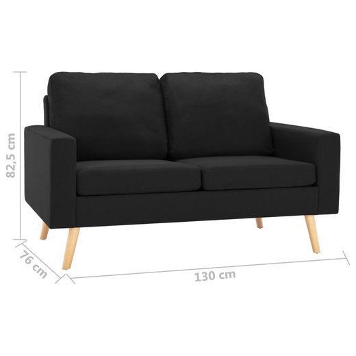 2-Sitzer-Sofa Schwarz Stoff