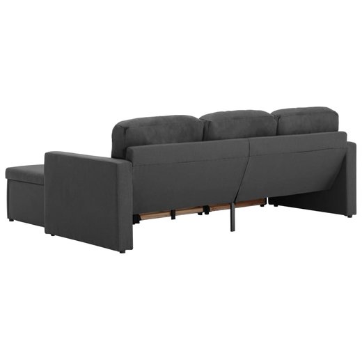 Modulares 3-Sitzer-Schlafsofa Dunkelgrau Stoff