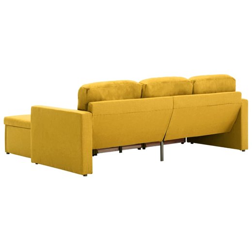 Modulares 3-Sitzer-Schlafsofa Gelb Stoff