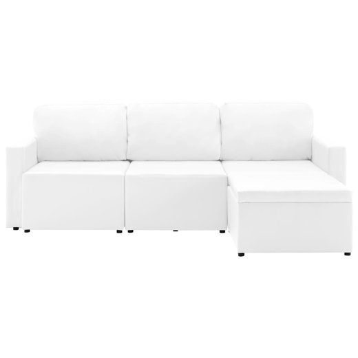 Modulares 3-Sitzer-Schlafsofa Wei Kunstleder