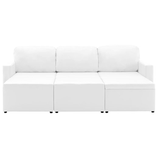 Modulares 3-Sitzer-Schlafsofa Wei Kunstleder