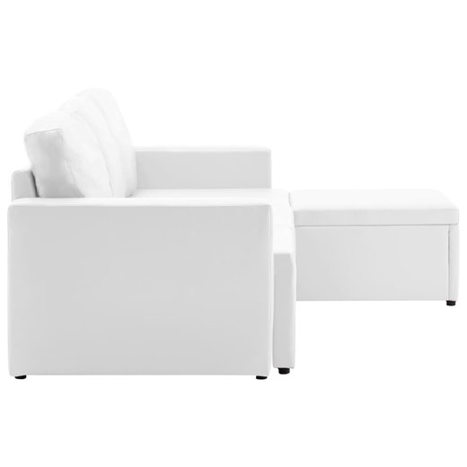 Modulares 3-Sitzer-Schlafsofa Wei Kunstleder
