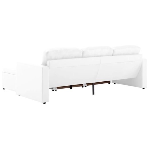 Modulares 3-Sitzer-Schlafsofa Wei Kunstleder