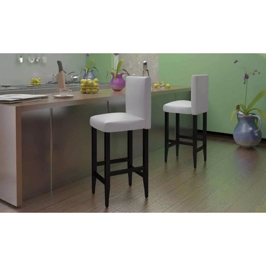 Barhocker 4 Stk. Wei Kunstleder