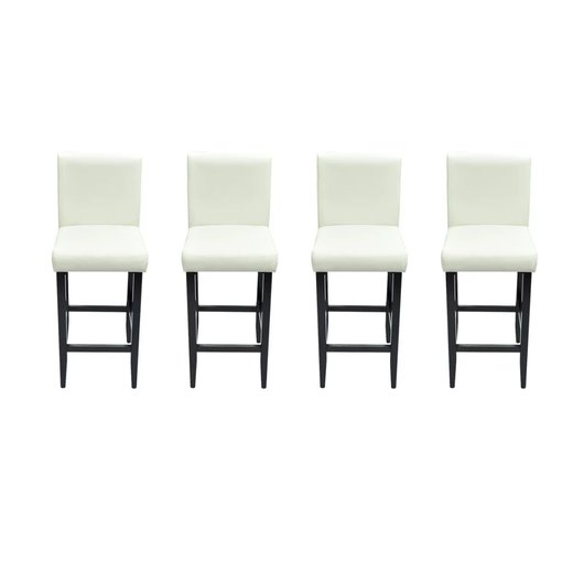 Barhocker 4 Stk. Wei Kunstleder