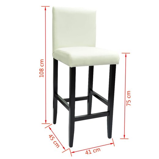 Barhocker 4 Stk. Wei Kunstleder