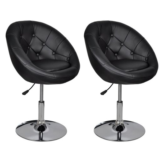 Barhocker 2 Stk. Schwarz Kunstleder