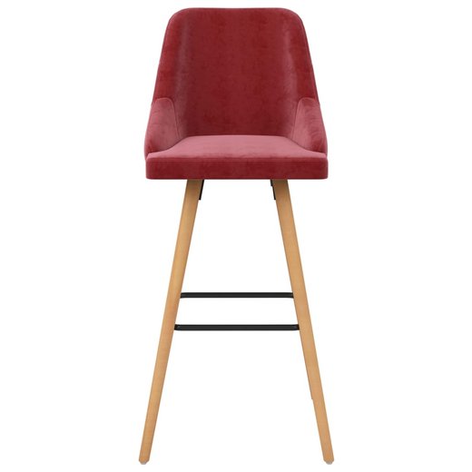 Barhocker 2 Stk. Weinrot Samt