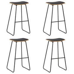 Barshocker 4 Stk. Schwarz Kunstleder