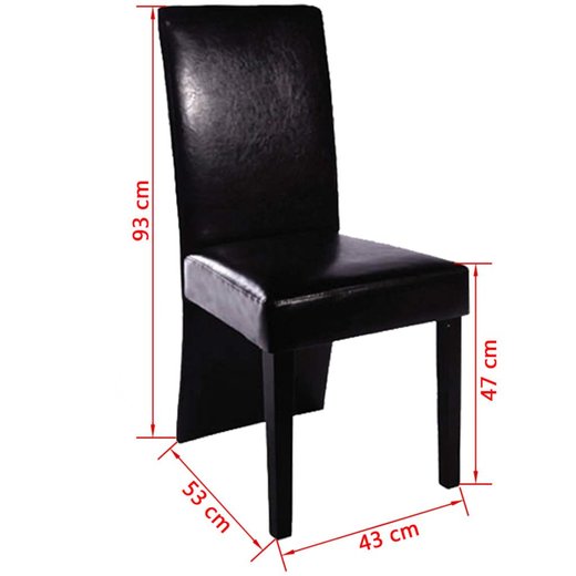 Esszimmersthle 6 Stk. Schwarz Kunstleder
