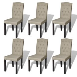 Esszimmersthle 6 Stk. Beige Stoff