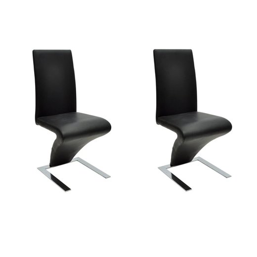 Esszimmersthle 2 Stk. Schwarz Kunstleder