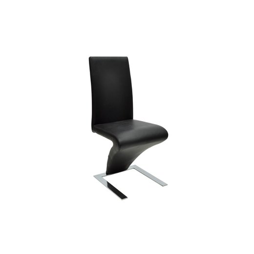 Esszimmersthle 2 Stk. Schwarz Kunstleder