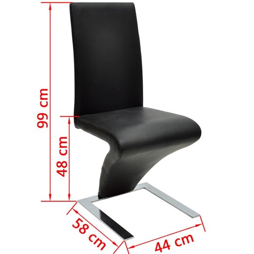 Esszimmersthle 2 Stk. Schwarz Kunstleder