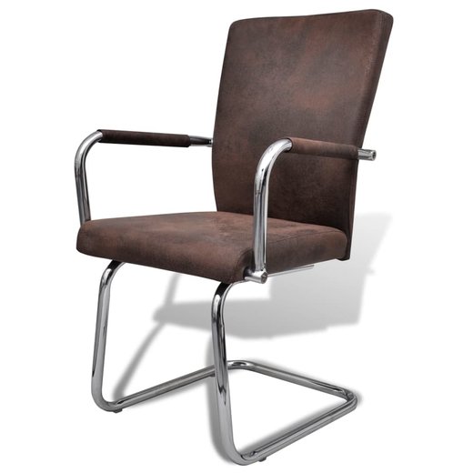 Freischwinger 2 Stk. Braun Kunstleder