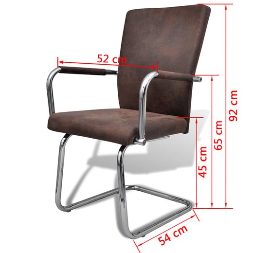 Freischwinger 2 Stk. Braun Kunstleder