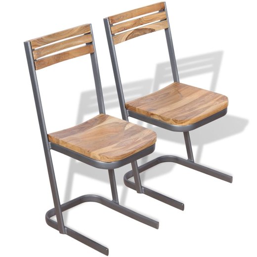 Esszimmersthle 2 Stk. Massivholz Teak