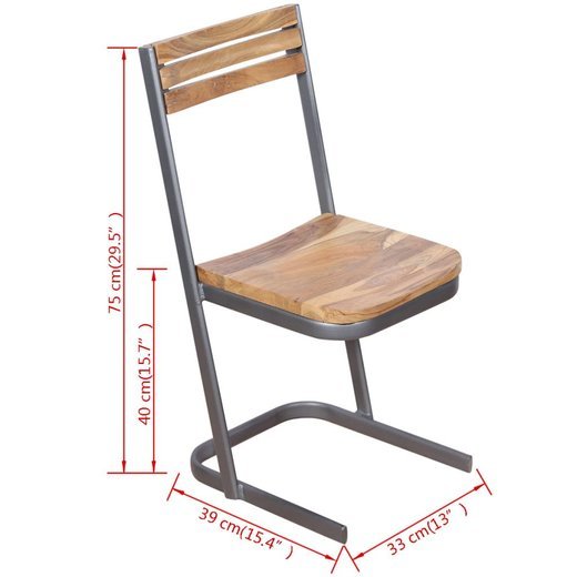 Esszimmersthle 2 Stk. Massivholz Teak