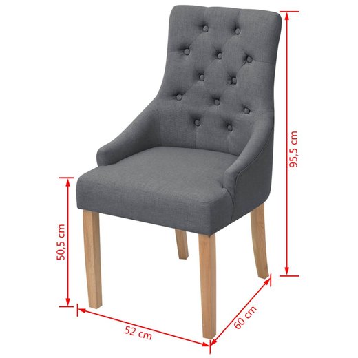 Esszimmersthle 2 Stk. Dunkelgrau Stoff