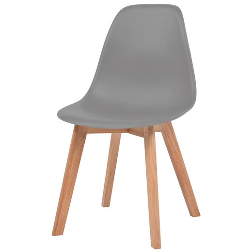 Esszimmersthle 4 Stk. Grau Kunststoff