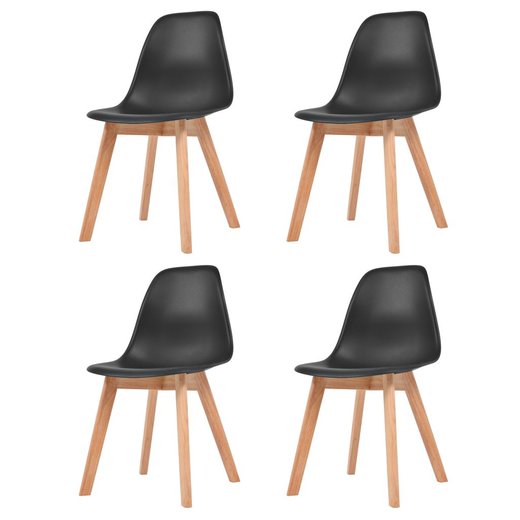 Esszimmersthle 4 Stk. Schwarz Kunststoff