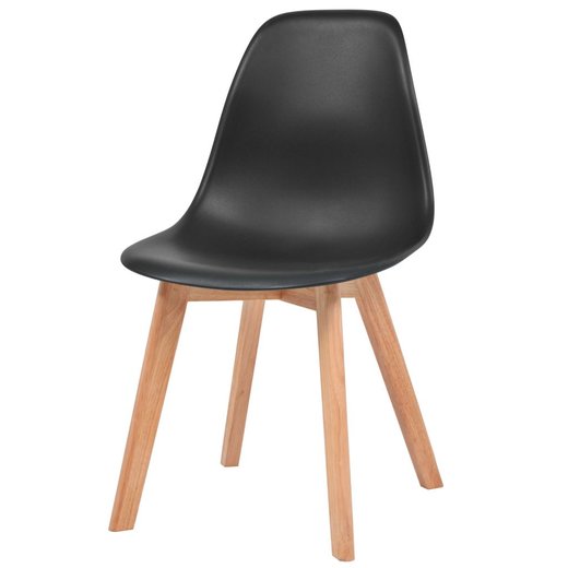 Esszimmersthle 4 Stk. Schwarz Kunststoff