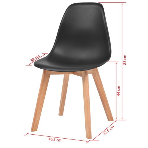 Esszimmersthle 6 Stk. Schwarz Kunststoff