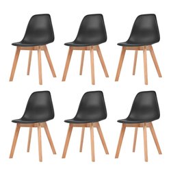 Esszimmersthle 6 Stk. Schwarz Kunststoff