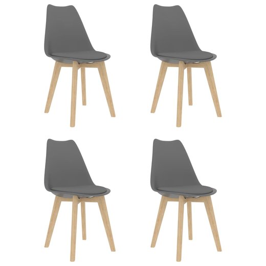 Esszimmersthle 4 Stk. Grau Kunstleder
