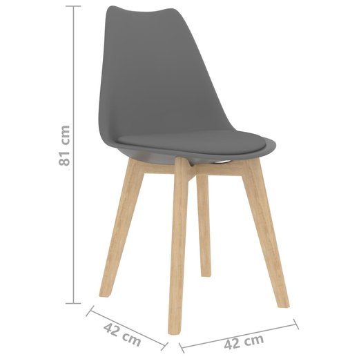 Esszimmersthle 4 Stk. Grau Kunstleder