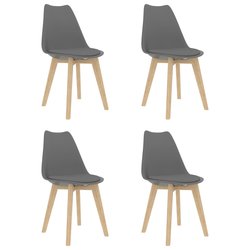 Esszimmersthle 4 Stk. Grau Kunstleder
