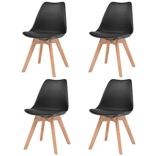 Esszimmersthle 4 Stk. Schwarz Kunstleder