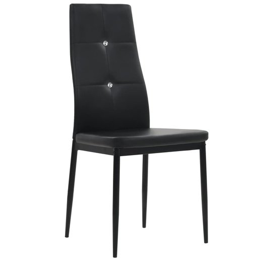 Esszimmersthle 4 Stk. Schwarz Kunstleder