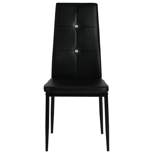 Esszimmersthle 4 Stk. Schwarz Kunstleder