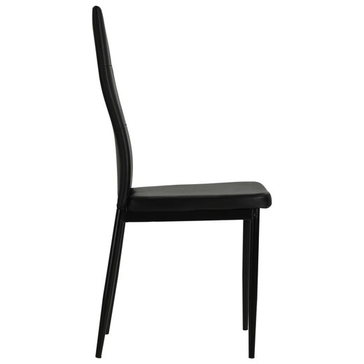 Esszimmersthle 4 Stk. Schwarz Kunstleder