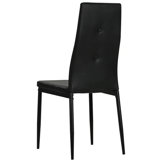 Esszimmersthle 4 Stk. Schwarz Kunstleder