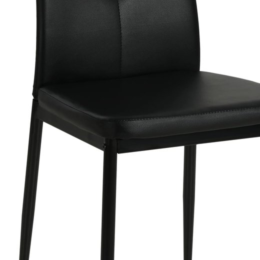 Esszimmersthle 4 Stk. Schwarz Kunstleder