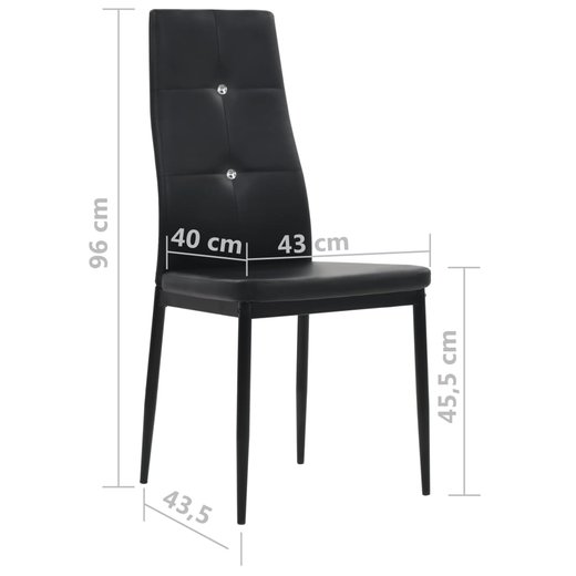Esszimmersthle 4 Stk. Schwarz Kunstleder