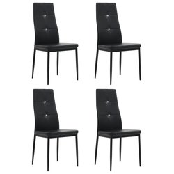 Esszimmersthle 4 Stk. Schwarz Kunstleder